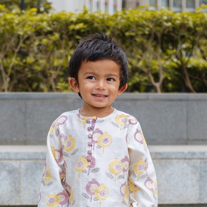 Chanderi Kurta Pyjama Set | Hand-Block Printed