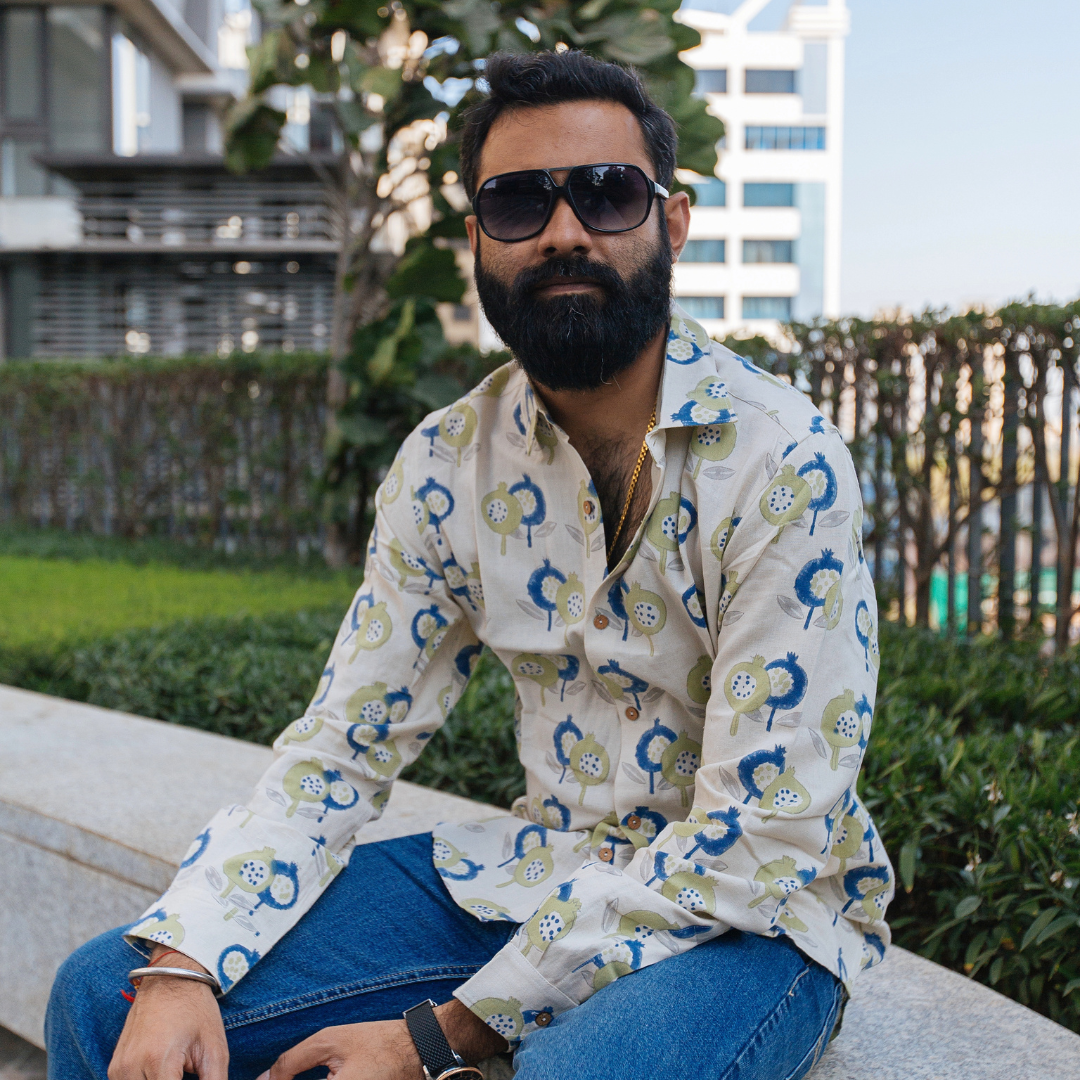 Cotton Linen Shirt | Hand-Block Printed (Adult)