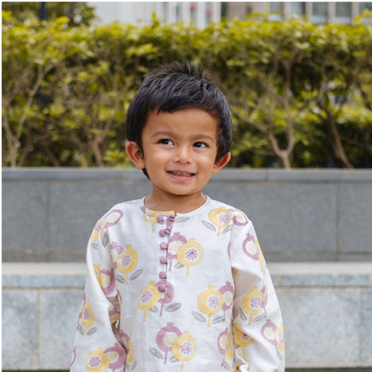 Chanderi Kurta Pyjama Set | Hand-Block Printed