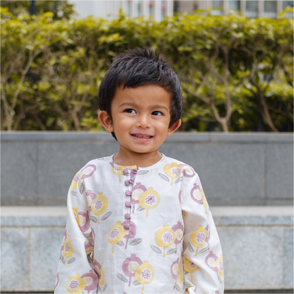 Chanderi Kurta Pyjama Set | Hand-Block Printed