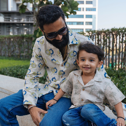 Cotton Linen Shirt | Hand-Block Printed