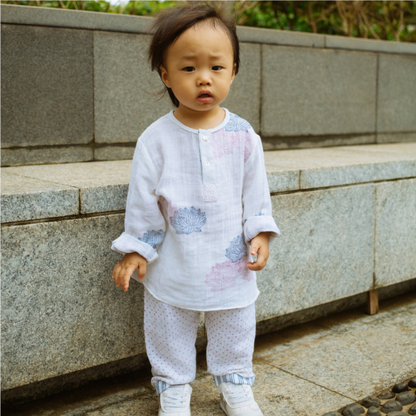 Organic Muslin Kurta Pyjama Set | Hand-Block Printed