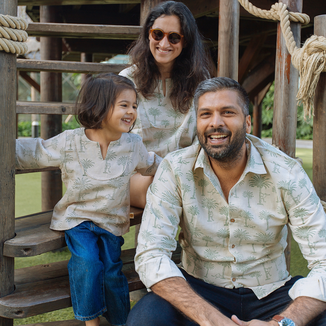 Cotton Linen Shirt | Hand-Block Printed