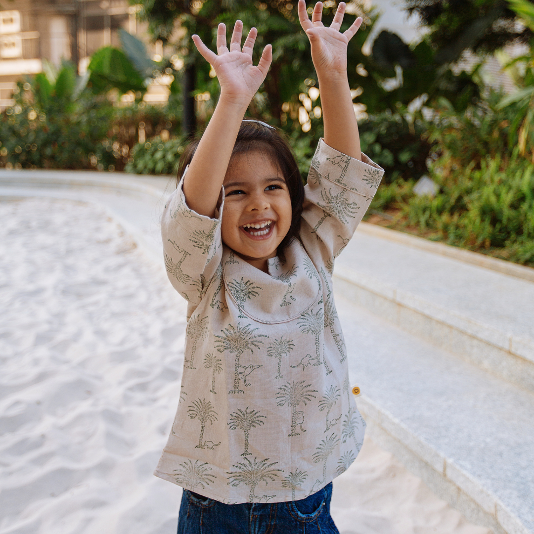 Cotton Linen Top | Hand-Block Printed