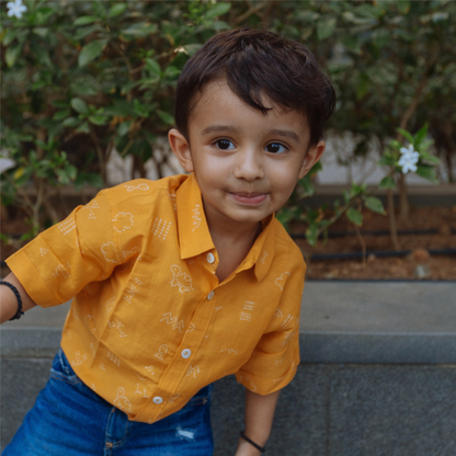 Cotton Silk Shirt | Hand-Block Printed