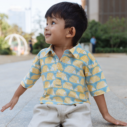 Organic Cotton Polo T-shirt | Hand-Block Printed