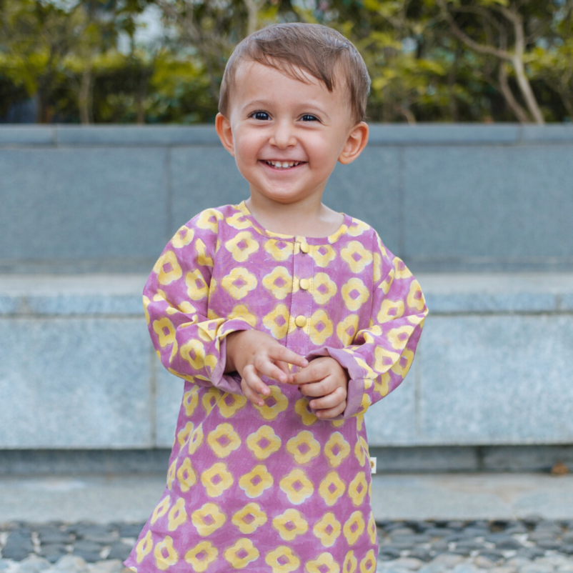 Chanderi Kurta Pyjama Set | Hand-Block Printed