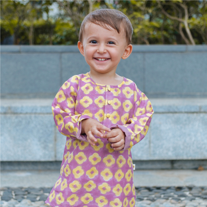 Chanderi Kurta Pyjama Set | Hand-Block Printed