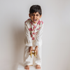 Chanderi Kurta Pyjama & Bandi Set | Hand-Block Printed