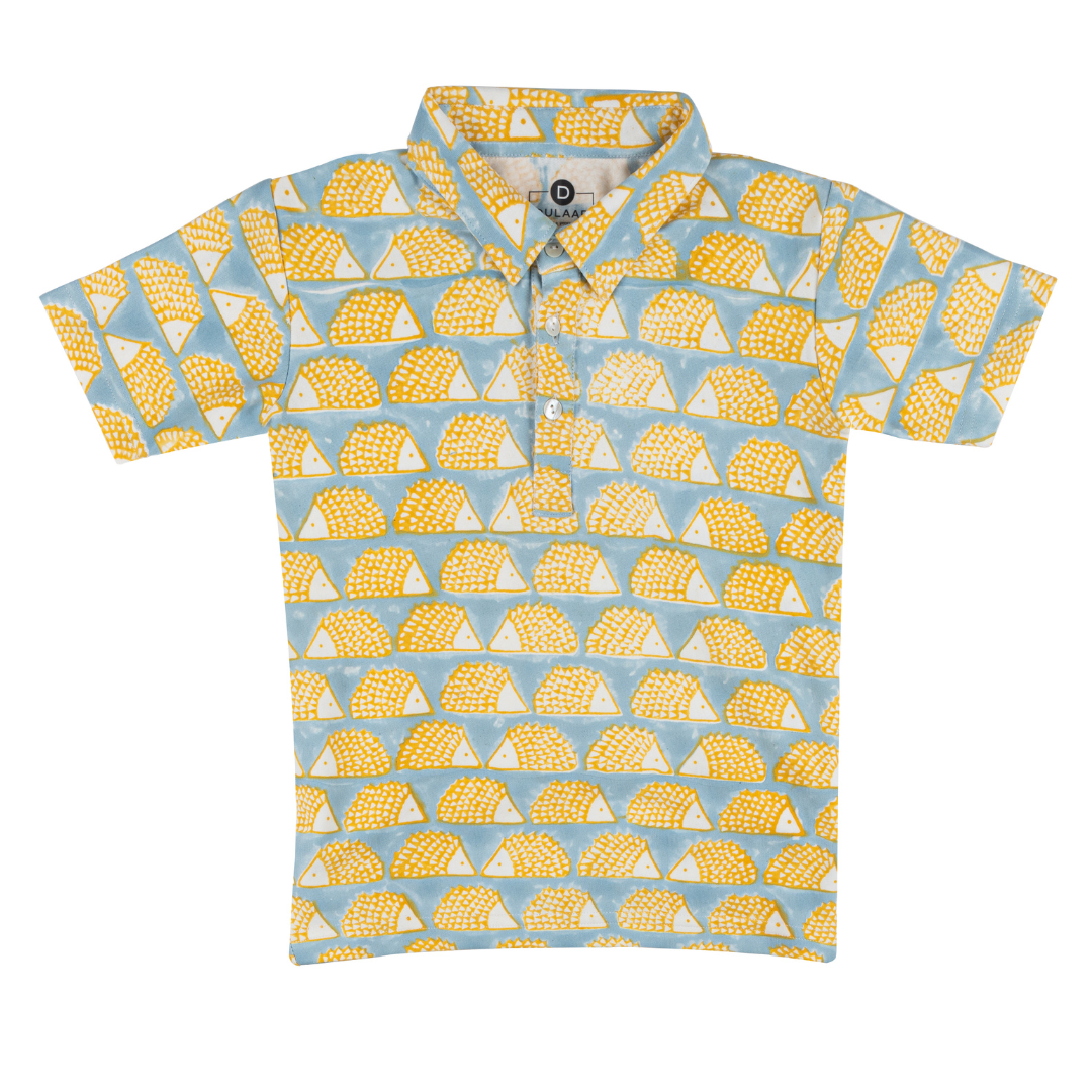 Organic Cotton Polo T-shirt | Hand-Block Printed