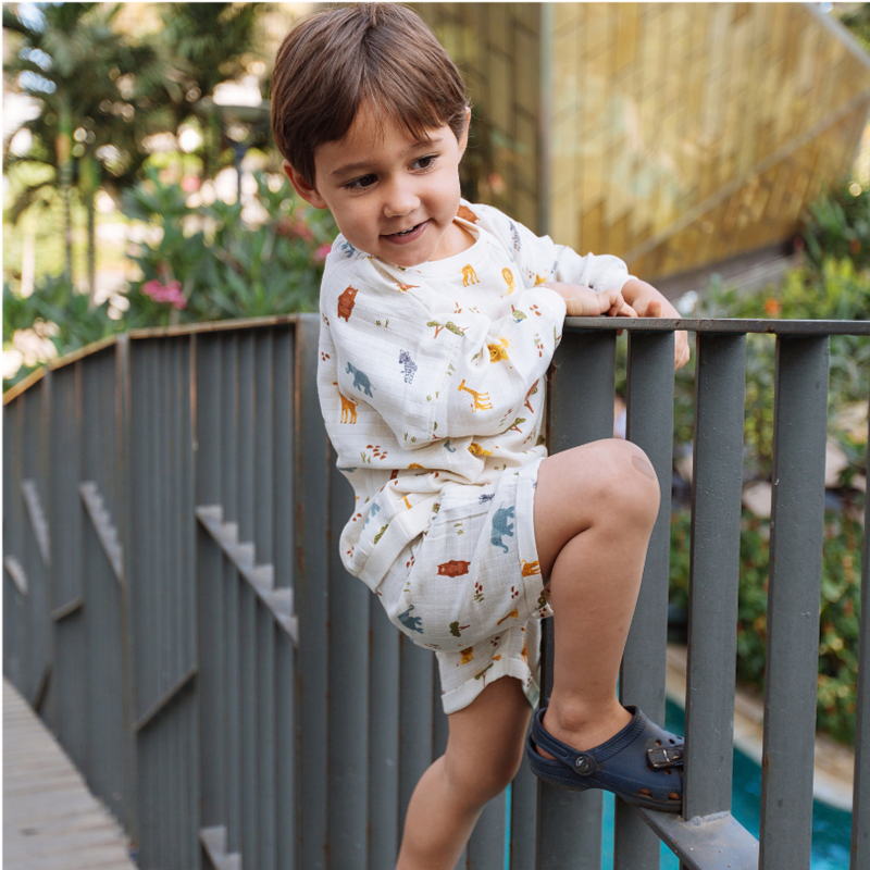 Organic Muslin Sweatshirt & Shorts Set