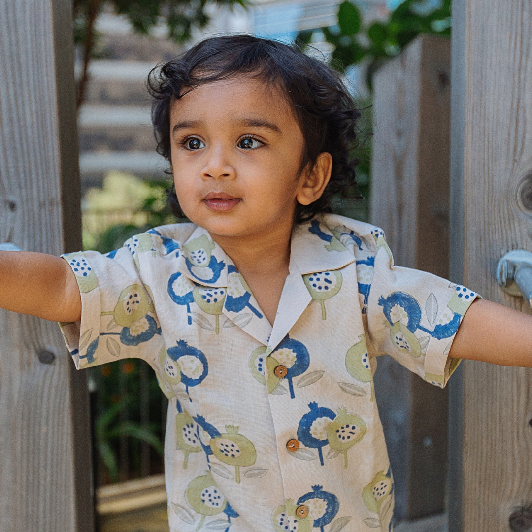 Cotton Linen Shirt | Hand-Block Printed (Adult)