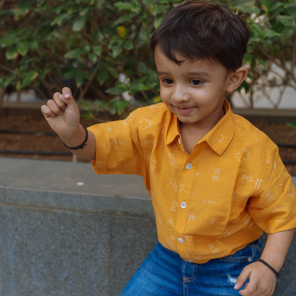 Cotton Silk Shirt | Hand-Block Printed