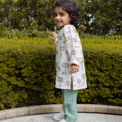 Chanderi Kurta Pyjama Set | Hand-Block Printed