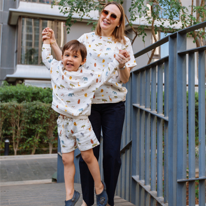 Organic Muslin Sweatshirt & Shorts Set