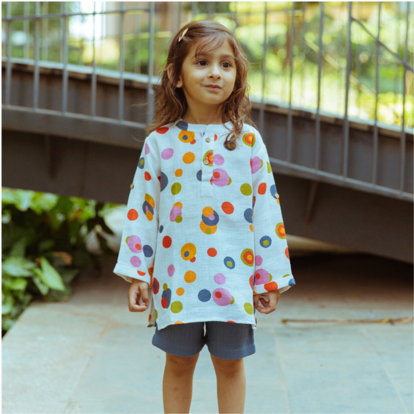 Organic Muslin Kurta & Shorts Set