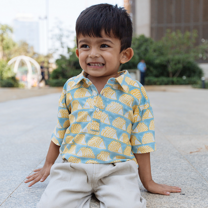 Organic Cotton Polo T-shirt | Hand-Block Printed