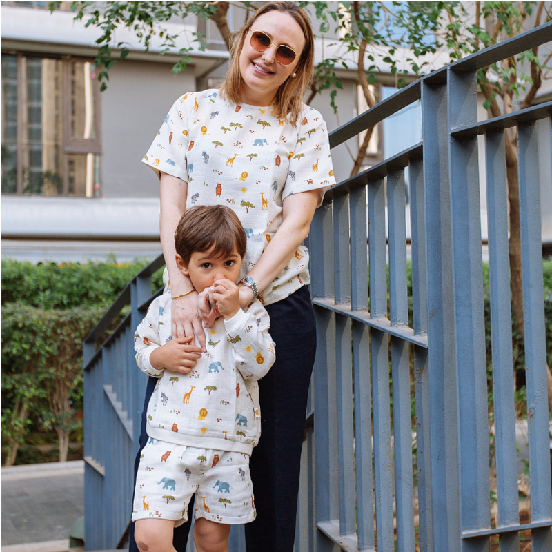 Organic Muslin Sweatshirt & Shorts Set