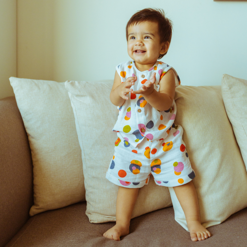 Organic Muslin Vest & Shorts Set