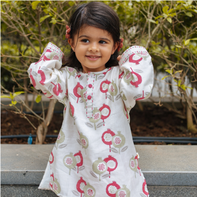 Chanderi Kurta Pyjama Set | Hand-Block Printed