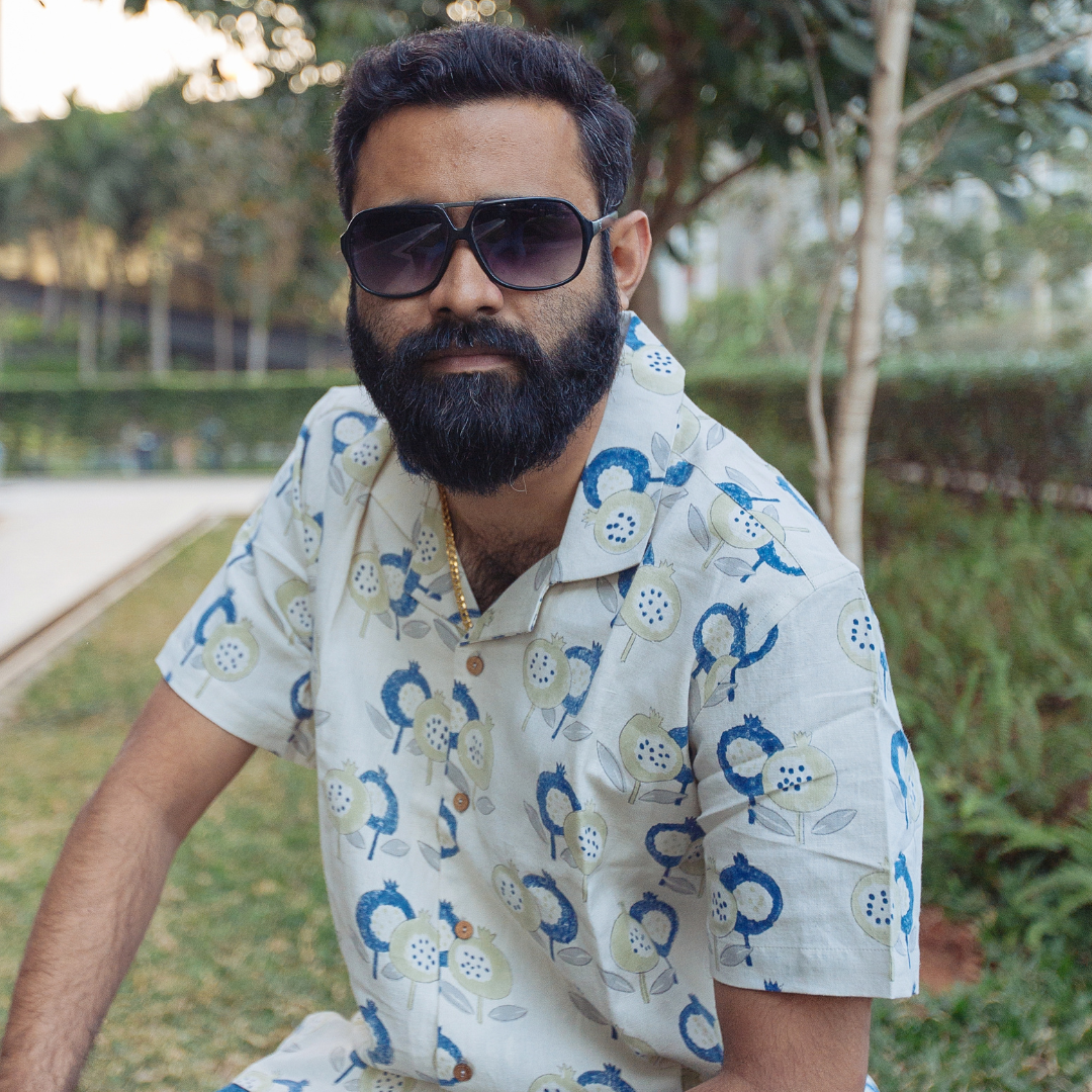 Cotton Linen Shirt | Hand-Block Printed