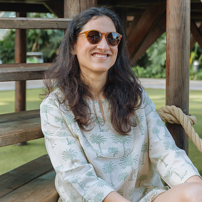 Cotton Linen Top | Hand-Block Printed