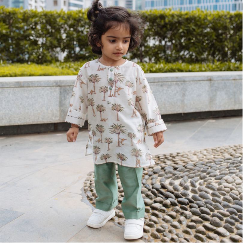 Chanderi Kurta Pyjama Set | Hand-Block Printed