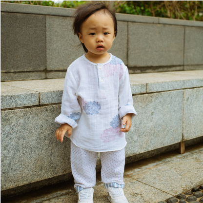 Organic Muslin Kurta Pyjama Set | Hand-Block Printed