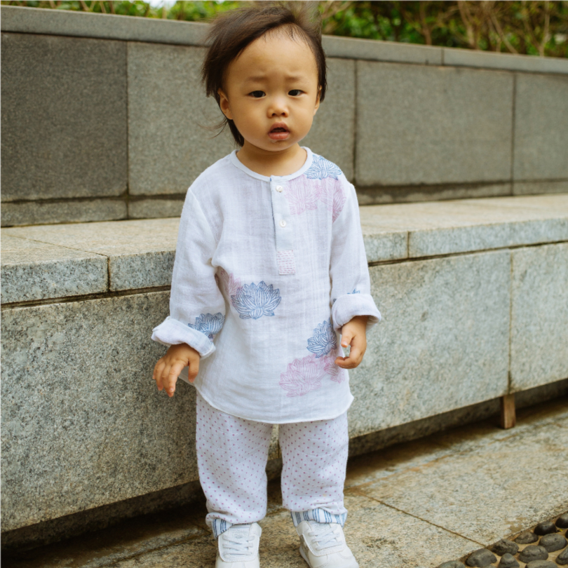 Organic Muslin Kurta Pyjama Set | Hand-Block Printed