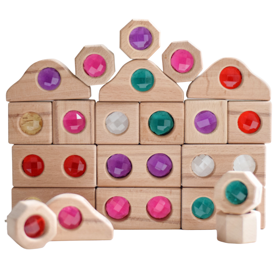 Gemstones Set offers hours of stacking fun and joyful wonder. The gemstones cast beautiful colours when held up against the light to keep little ones exploring. The toy helps develop and boost key skills like fine motor skills, hand-eye coordination, and encourages creativity in the assembling process. EU certified (EN-71), natural, non-toxic and eco-friendly Organic cotton organic muslin premium gift luxury gift sustainable clothes baby clothes baby gift newborn gift birthday gift onesie bodysuit