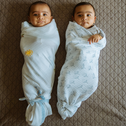 Organic Muslin Swaddle | Hand-Block Printed (Set of 3)