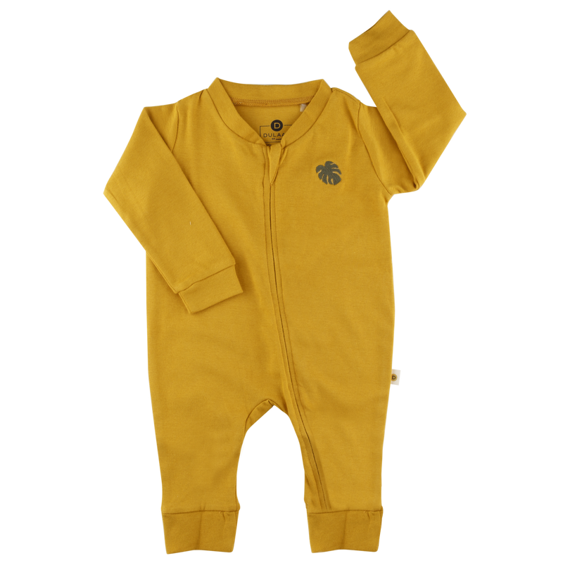 Made of soft, stretchy ribbed fabric, this works as a complete outfit. The long sleeves and pants make it comfortable in all weathers, and the 3/4th length zipper allows for easy wear Organic cotton organic muslin premium gift luxury gift sustainable clothes baby clothes baby gift newborn gift birthday gift onesie bodysuit