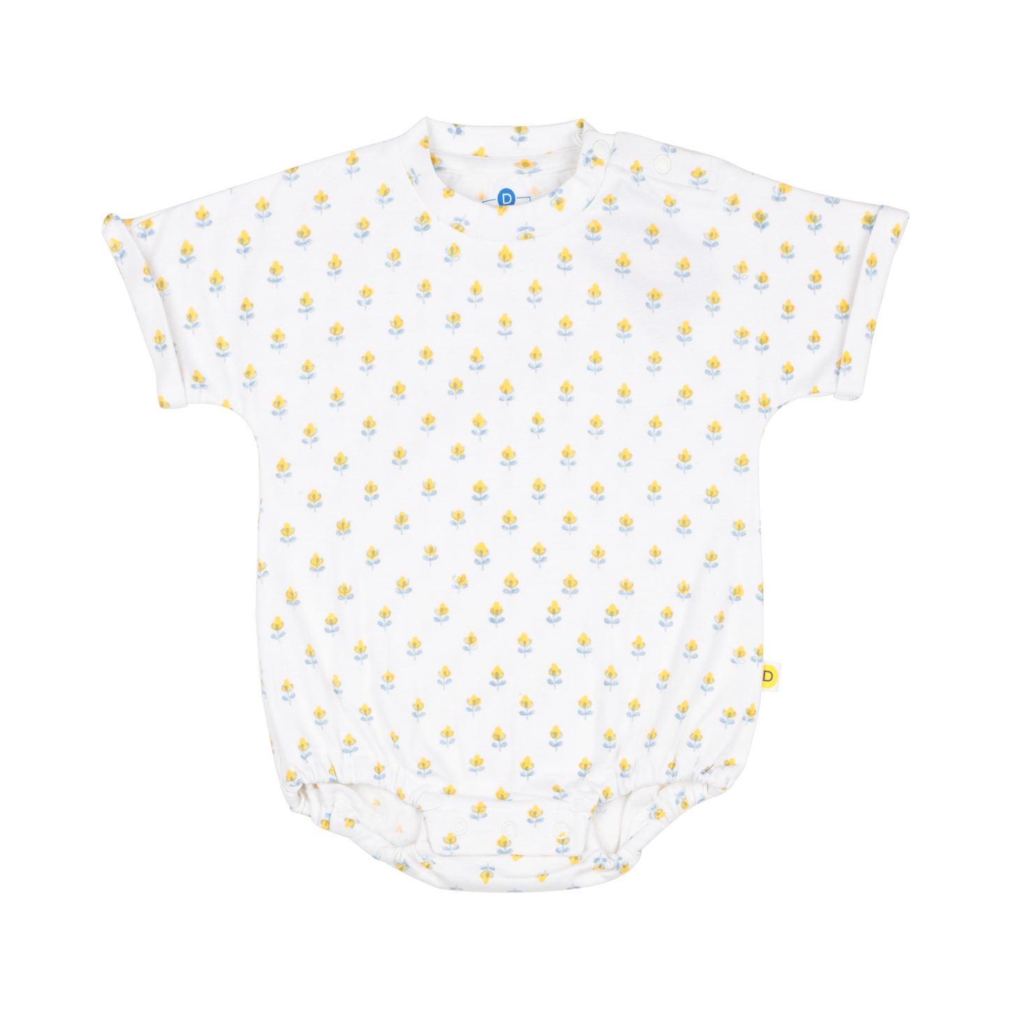 Organic Ribbed Cotton T-shirt Onesie | Hand-Block Printed