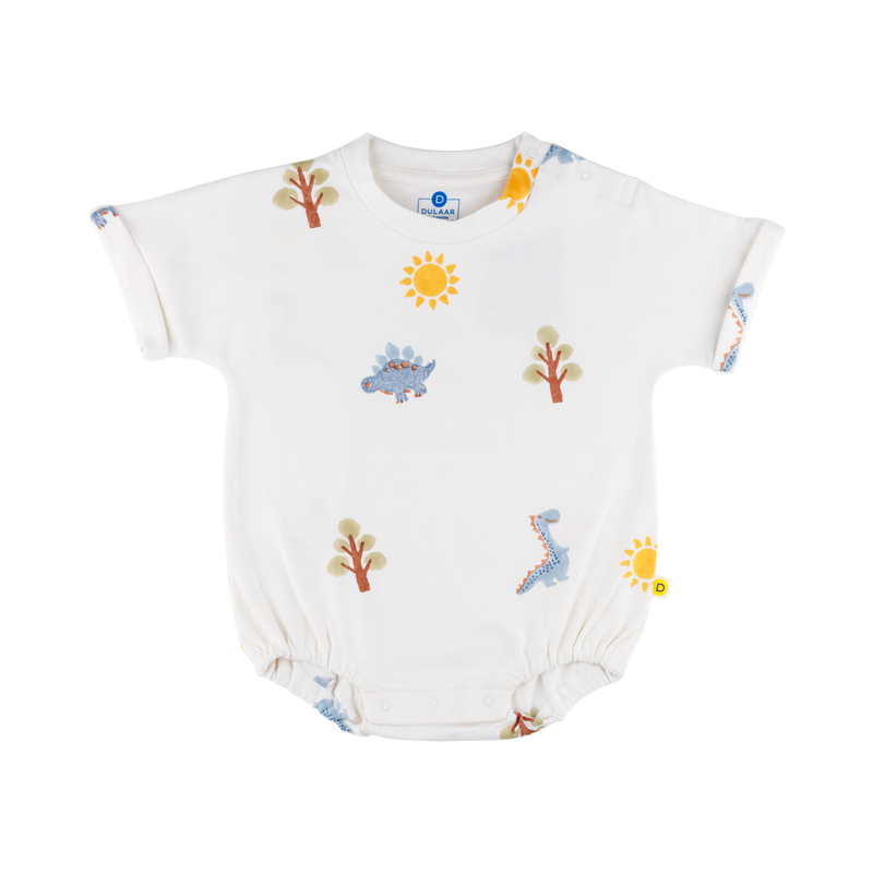 Organic Ribbed Cotton T-shirt Onesie | Hand-Block Printed